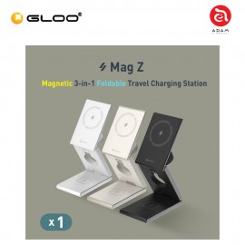 ADAM Elements Mag Z Magnetic 3in1 Foldable Travel Charging Station (Titanium) 840741115713