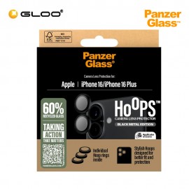 PanzerGlass Camera Lens Protector Hoop Optic Rings for Apple iPhone 16/16 Plus - Black 5715685003004