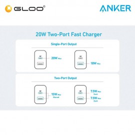 Anker A2348 20W Wall Charger (2 Ports) - Black