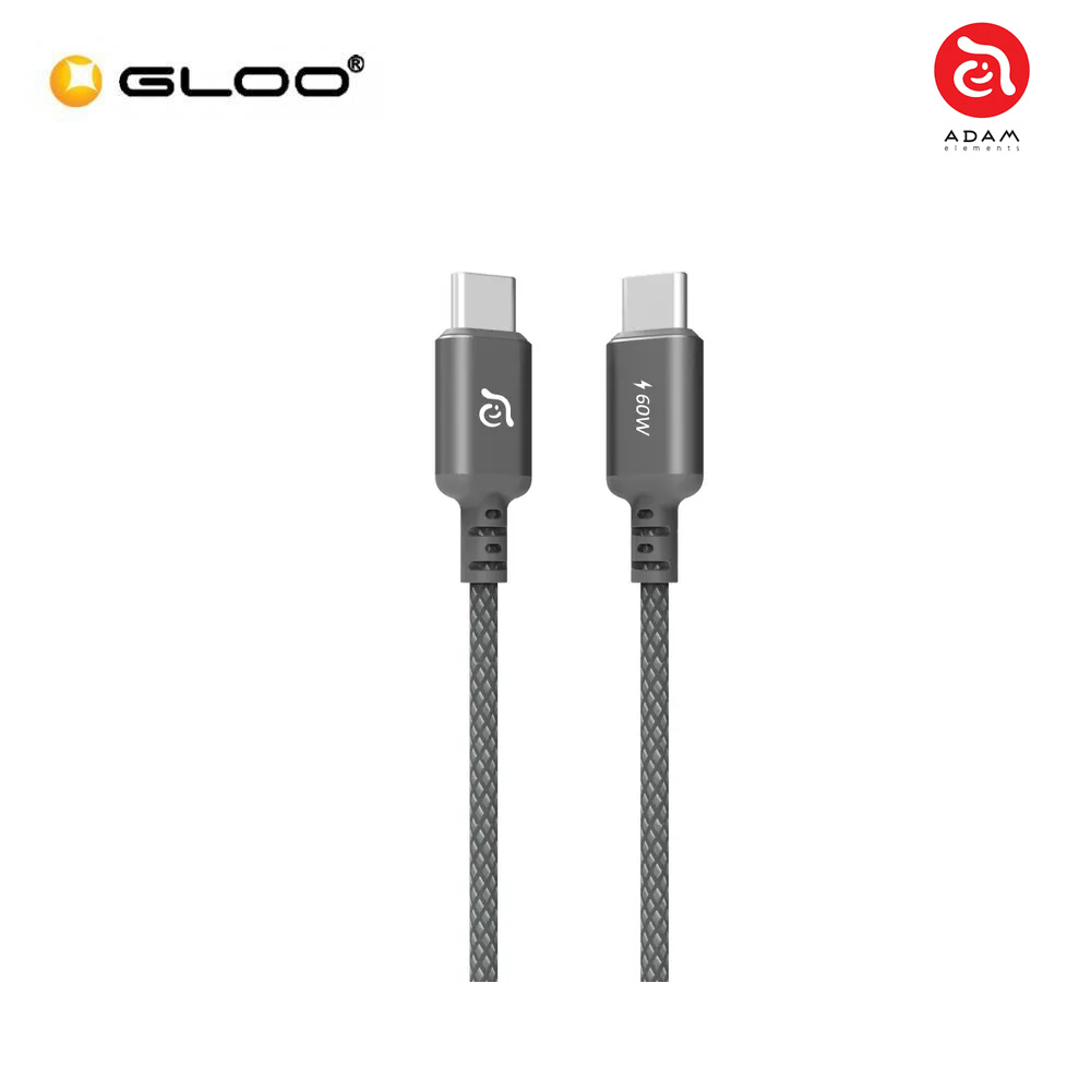 ADAM elements CASA S120 USB-C to USB-C 60W Braided Charging Cable 120cm (Grey) 840741114969