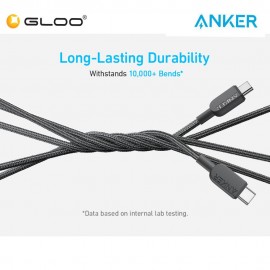 Anker 2-in-1 USB-C to USB-C Cable (4ft, 140W) A8895 - Black