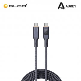 AUKEY Circlet Blink 100W Nylon Braided USB-C to C Cable LCD Display 1M CB-MCC101-BK 689323785292