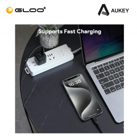 AUKEY CB-CL5 MFI Braided Nylon USB-C to Lightning Cable 1.2m Black 689323787227