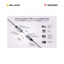 Verbatim 100cm Sync & Charge E-Marker Metallic Type-C 3.2 Cable 4895117956847