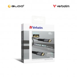 Verbatim 120cm Tough Max E-Marker Kevlar Type-C Cable - PD100W (Type C to Type-C) (Grey) [Fortified with DuPont™ Kevlar® with E-Marker chip] 66065 4895117960653