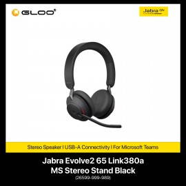 Jabra Evolve2 65 Link380a MS Stereo Stand Black 