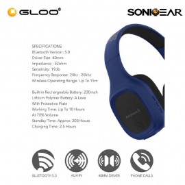 SonicGear Airphone 5 (2019)  Headset White Grey 8886411935818