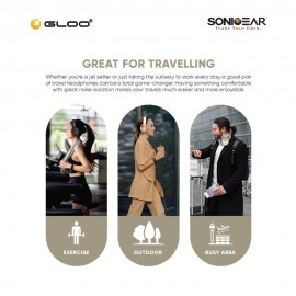 SonicGear Airphone DNC 3000 Active Noise Canceling Bluetooth Headset-Champagne 8886411931827