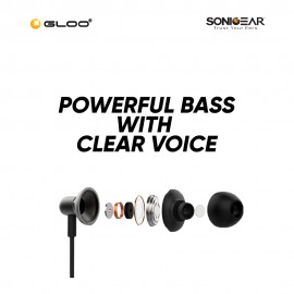 SonicGear HyperBass Buds 1 Wired Earset - Black 8886411931193