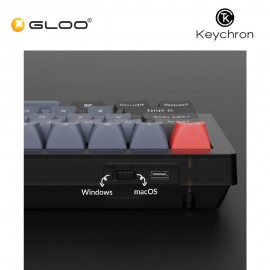 Keychron V3 Hot-Swap RGB Fully Assembled Knob Frosted Blk (Translucent) - Keychron K Pro Red (V3-C1)