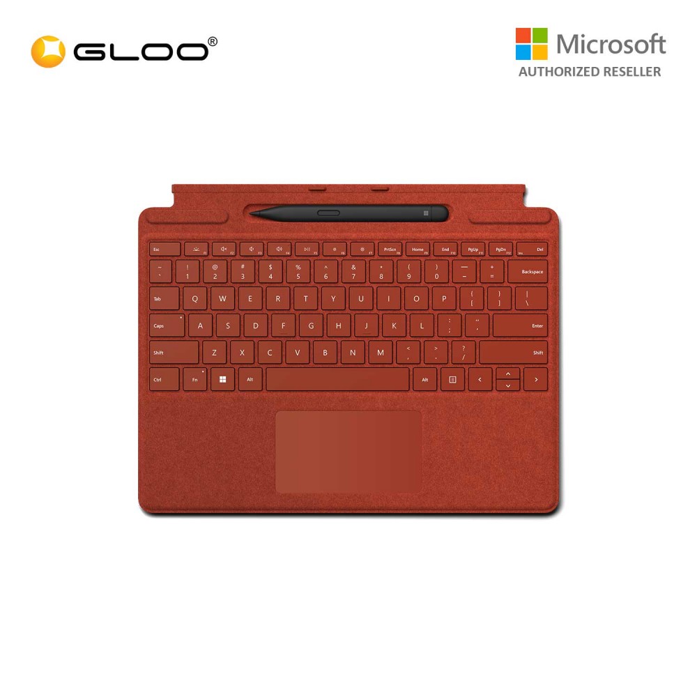 Microsoft Surface Pro 8/Pro X Signature Keyboard Cover with Slim Pen Poppy Red - 8X6-00035