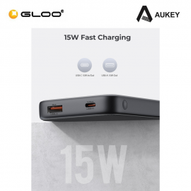 Aukey PB-Y46 Spark Go 15W 10000mAh Fast Charging Slim USB-C Power Bank - Grey 689323787920