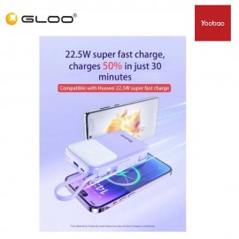 Yoobao Q18 20000mAh 22.5W Quick Charge Powerbank with Build-In Cable (Lightning & Type-C) - Black 6937135027500