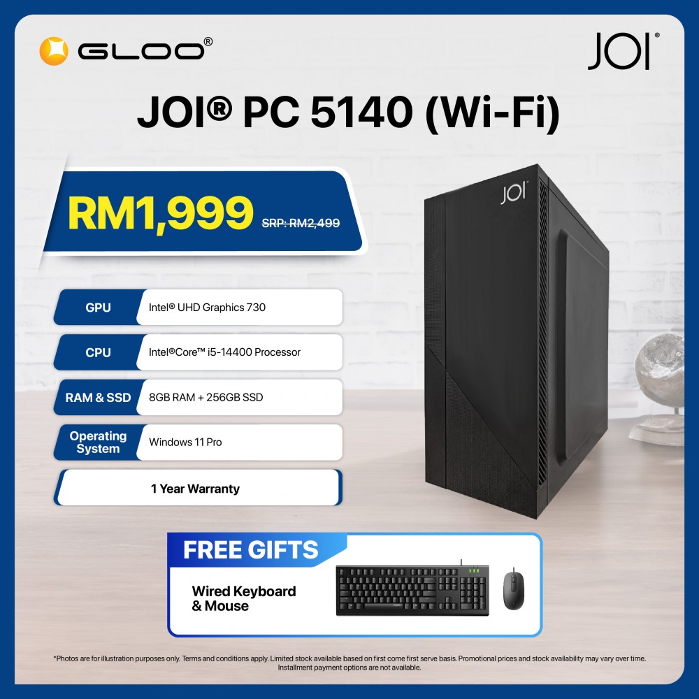 JOI PC 5140 (Intel® Core™ i5-14400/8GB RAM/256GB SSD/W11P/WIFI)