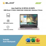 Acer Swift Go 14 SFG14-41-R4PS Laptop (R5-7430U,16GB,512GB SSD,AMD Radeon Graphics,H&S,14” FHD,W11H,Pink,2Y)