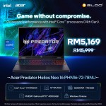 Acer Predator Helios Neo 16 PHN16-72-78NU Gaming Laptop (i7-14700HX,16GB,1TB SSD,RTX4050 6GB,16”WUXGA,W11H,Blk,2 Yrs)