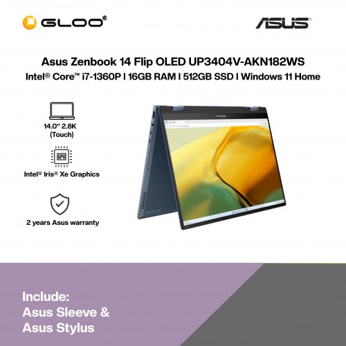 ASUS Zenbook 14 Flip OLED Intel Iris Xe Laptop