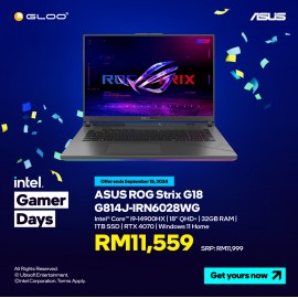 [Pre-order] Asus ROG Strix G18 G814J-IRN6028WG Gaming Laptop (i9-14900HX,32GB,1TB,RTX4070 8GB,18”QHD+,W11H,Green,2Y) [ETA:3-5 working days]