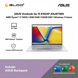 ASUS Vivobook Go 15 E1504F-ANJ871WS Laptop (R3-7320U,8GB,512GB SSD,AMD Radeon Graphics,H&S,15.6”FHD,W11H,2Y)