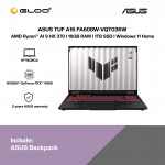 ASUS TUF A16 FA608W-VQT036W Gaming Laptop (Ryzen AI 9-HX370,16GB,1TB SSD,RTX4060 8GB,16”WQXGA,W11H,Gray,2Y)