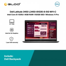 Dell Latitude 3450 Notebook L3450-i51335-8-512-W11-C (i5-1335U,8GB,512GB SSD,Intel Iris Xe Graphics,14"FHD,W11P,1Yr ProSupport)