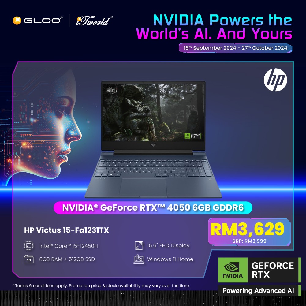 HP Victus Gaming Laptop 15-fa1231TX (Intel® Core™ i5-12450H Processor  | 15.6" FHD | 8GB RAM | 512GB SSD | Windows 11 Home)