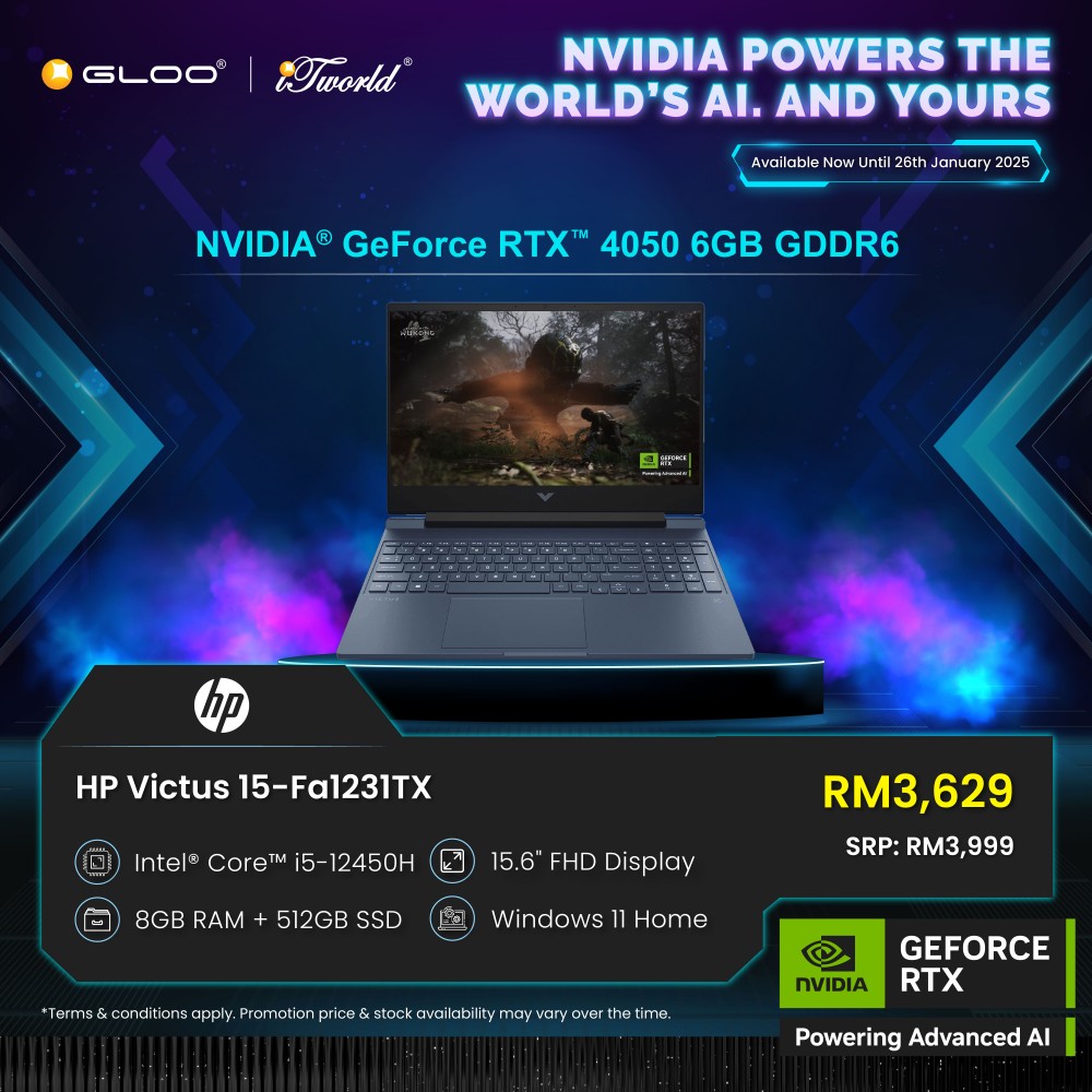 HP Victus Gaming Laptop 15-fa1231TX (Intel® Core™ i5-12450H Processor  | 15.6" FHD | 8GB RAM | 512GB SSD | Windows 11 Home)