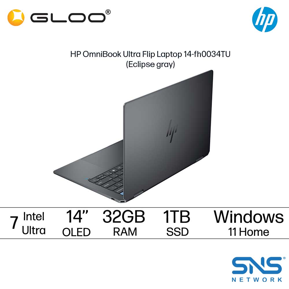 HP OmniBook Ultra Flip 14-fh0034TU (Intel® Core™ Ultra 7 258V | 14" diagonal 2.8K OLED Touch | 32GB RAM | 1TB SSD | Intel® Arc™ Graphics | Windows 11 Home | Preinstalled Microsoft Office Home and Student + Office 365 Basic)