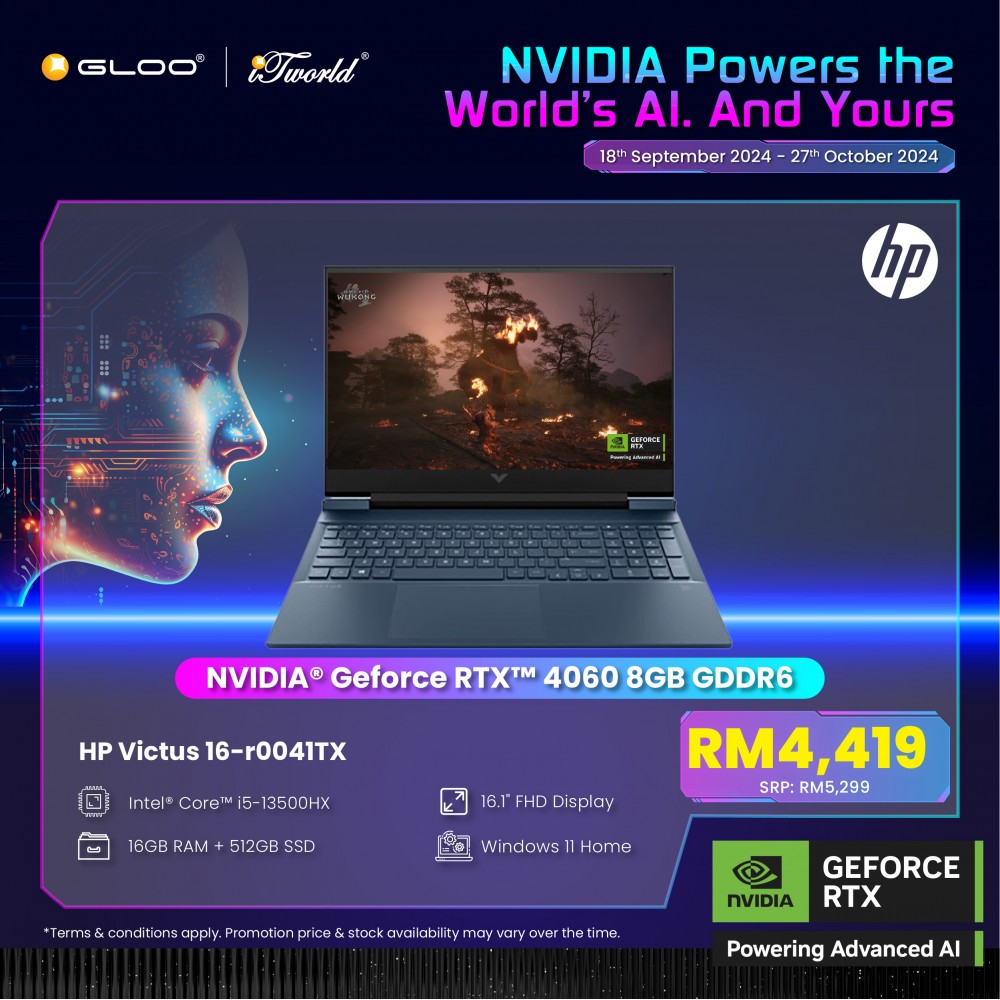 HP Victus Gaming Laptop 16-r0041TX (Intel® Core™ i5-13500HX | 16.1" FHD | 16GB RAM | 512GB SSD | RTX 4060 | Windows 11 Home)