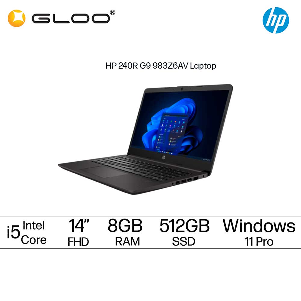 HP 240R G9 983Z6AV Laptop (i5-1335U,8GB,512GB SSD,Integrated,14"FHD,W11P,1Yr) 983Z6AV