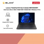 Lenovo ThinkPad E14 Gen 6 (Intel) 21M70064MY (Core Ultra 5-135U vPro,16GB,512GB SSD,Intel Graphics,14"WUXGA,W11P,Black,1Y)