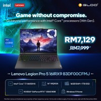 [Pre-order] Lenovo Legion Pro 5 16IRX9 83DF00CFMJ Gaming Laptop (NVIDIA® GeForce RTX™ 4060 8GB,i7-14650HX,16GB,1TB SSD,16” WQXGA,W11H,Grey,2Y) [ETA:3-5 working days]