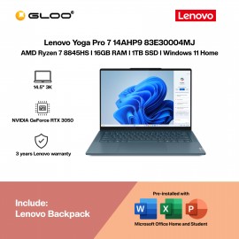 Lenovo Yoga Pro 7 14AHP9 83E30004MJ Laptop (R7-8845HS,16GB,1TB SSD,NV RTX3050 6GB,H&S,14.5"3K,W11H,TIDAL TEAL,3Y)