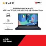 MSI Modern 15 B7M-429MY Laptop (R5-7430U,16GB,512GB SSD,AMD Radeon Graphics,H&S,15.6” FHD,W11H,Blk,2Y)