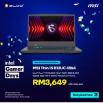 MSI Thin 15 B13UC-1864MY Gaming Laptop (i7-13620H,8GB,512GB SSD,RTX3050 4GB,15.6” FHD,W11H,Grey,2 Yrs)