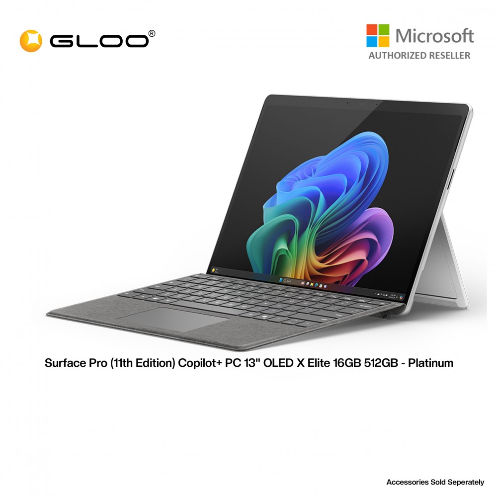 Microsoft Surface Pro - Copilot+ PC - 13" OLED Touchscreen - Snapdragon® X Elite -16GB Memory - 512GB SSD - (Latest Model, 11th Edition) - Platinum - ZIA-00013