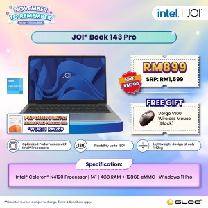 JOI Book 143 Pro (N4120,4GB,128GB eMMC,Integrated,14”,W11Pro) 