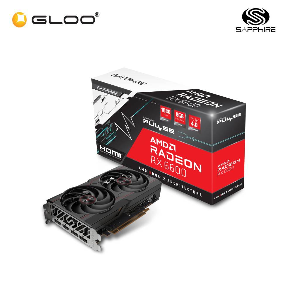 SAPPHIRE PULSE AMD RADEON RX 6600 GAMING 8GB GDDR6 Graphics Card (SAP-11310-01-20G)