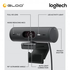 Logitech Brio 500 Full HD Webcam - Off-White (960-001429)