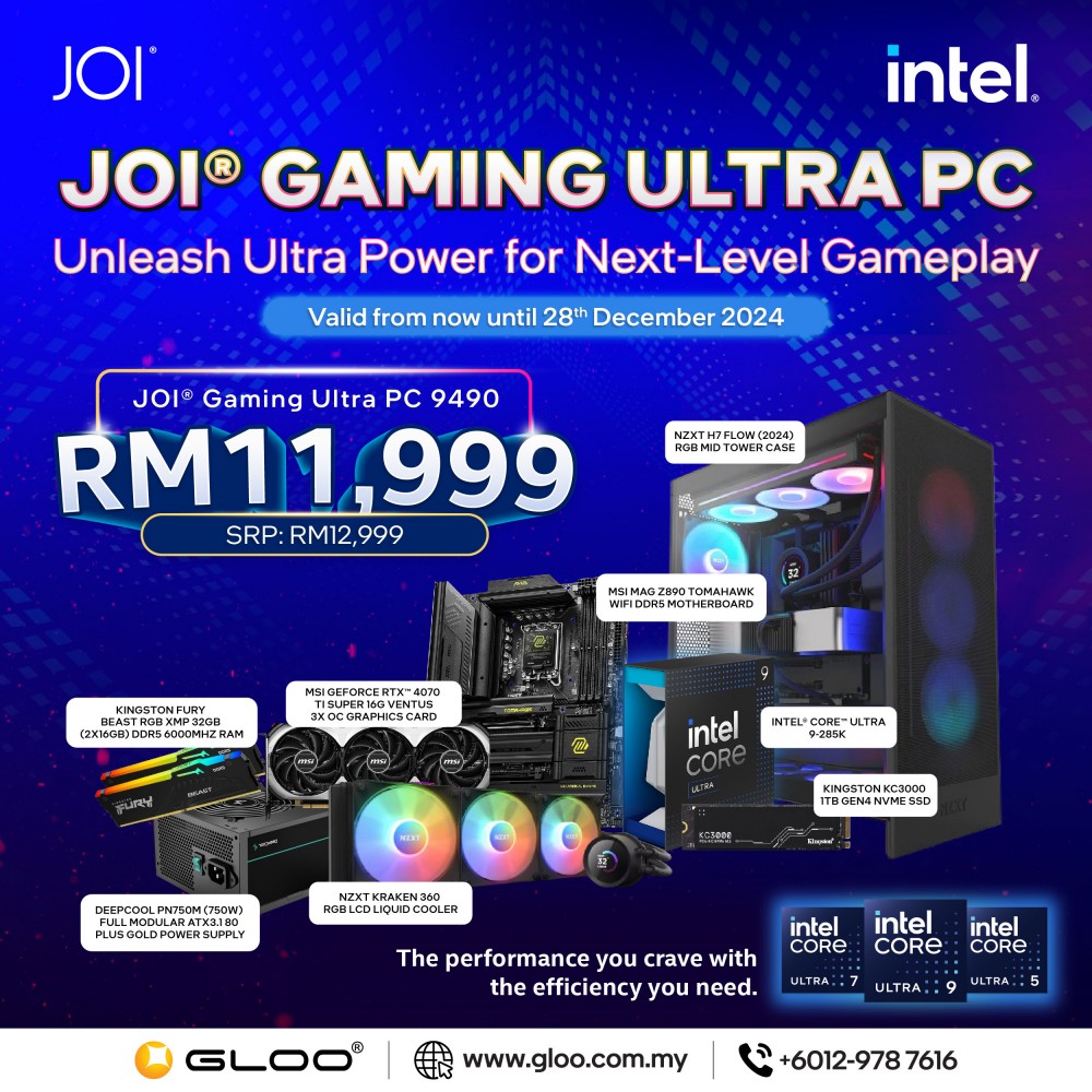 JOI GAMING ULTRA PC 9490 (Intel® Core™ Ultra 9-285K/32GB RAM/1TB SSD/GEForce RTX 4070 Ti/DOS)