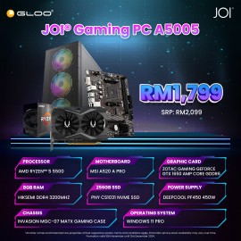 JOI GAMING PC (R5-5500/8GB RAM/256GB SSD/GTX 1650 GDDR6/W11P)