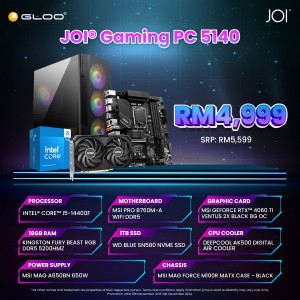 JOI GAMING PC (i5-14400F/16GB RAM/1TB SSD/GEForce RTX 4060 Ti/W11P)