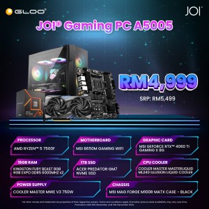 JOI GAMING PC (R5-7500F/16GB RAM/1TB SSD/RTX 4060 Ti/DOS)