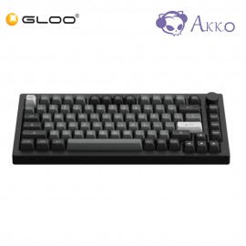 Akko 5075B Plus Black & Silver Castle Fully Assembled Multi-Mode Wireless Plus Hot-swap Keyboard - Akko Cream Yellow Pro (6925758625722)