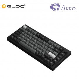 Akko 5075B Plus Black & Silver Castle Fully Assembled Multi-Mode Wireless Plus Hot-swap Keyboard - Akko Cream Yellow Pro (6925758625722)