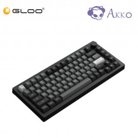 Akko 5075B Plus Black & Silver Castle Fully Assembled Multi-Mode Wireless Plus Hot-swap Keyboard - Akko Cream Yellow Pro (6925758625722)