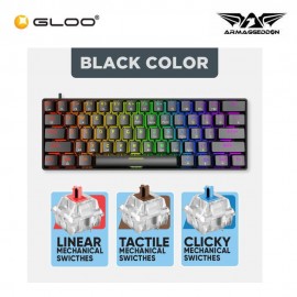 ARMAGGEDON MKA-1C NEX (2024) WIRED MECHANICAL KEYBOARD-BLACK (CLICKY) 8886411983123