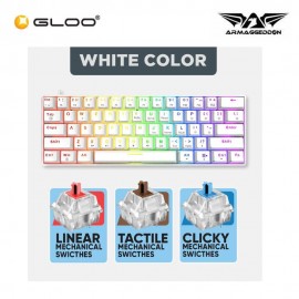 ARMAGGEDON MKA-1C NEX (2024) WIRED MECHANICAL KEYBOARD-WHITE (LINEAR) 8886411983246