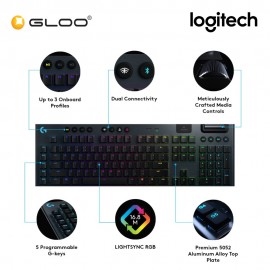 Logitech G913 Lightspeed Ultrathin Wireless RGB Mechanical Gaming Keyboard - Linear (920-008965)