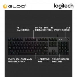 Logitech G512 LIGHTSYNC RGB Mechnical Gaming Keyboard - GX Red Linear (920-009372)